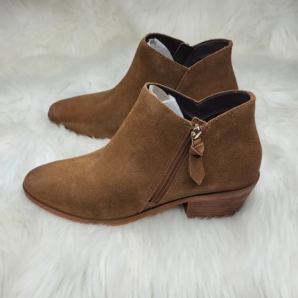 Cole Haan Gracy Bootie (45 mm) Earthen Agora Burnished Suede Boots - Picture 13 of 16